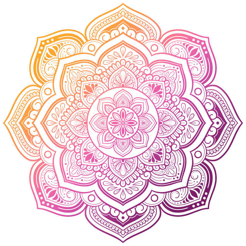 Auri Mandala by Amy Cohas – digital mandala art with intricate symmetrical patterns, flowing curves, and detailed linework, available as prints, stickers, and more.
