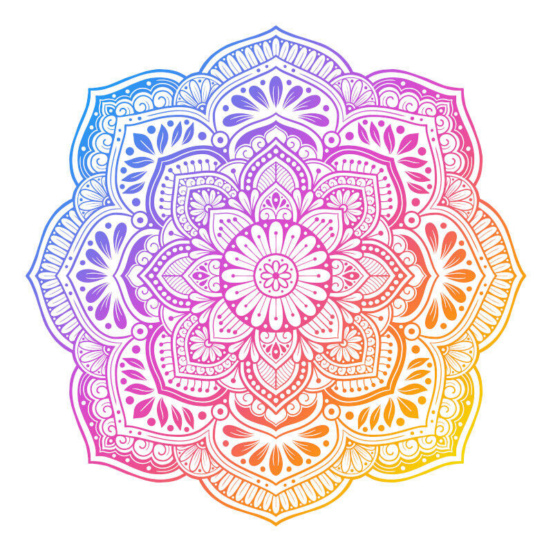 Iris Mandala by Amy Cohas – digital mandala art with intricate symmetrical patterns, flowing curves, and detailed linework, available as prints, stickers, and more.