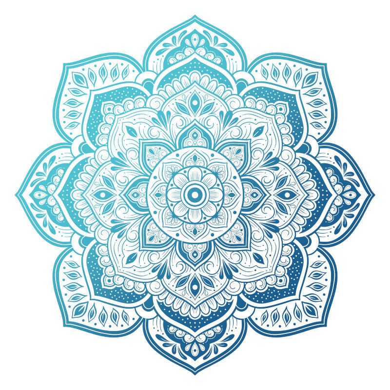 Eira Mandala by Amy Cohas – digital mandala art with intricate symmetrical patterns, flowing curves, and detailed linework, available as prints, stickers, and more.