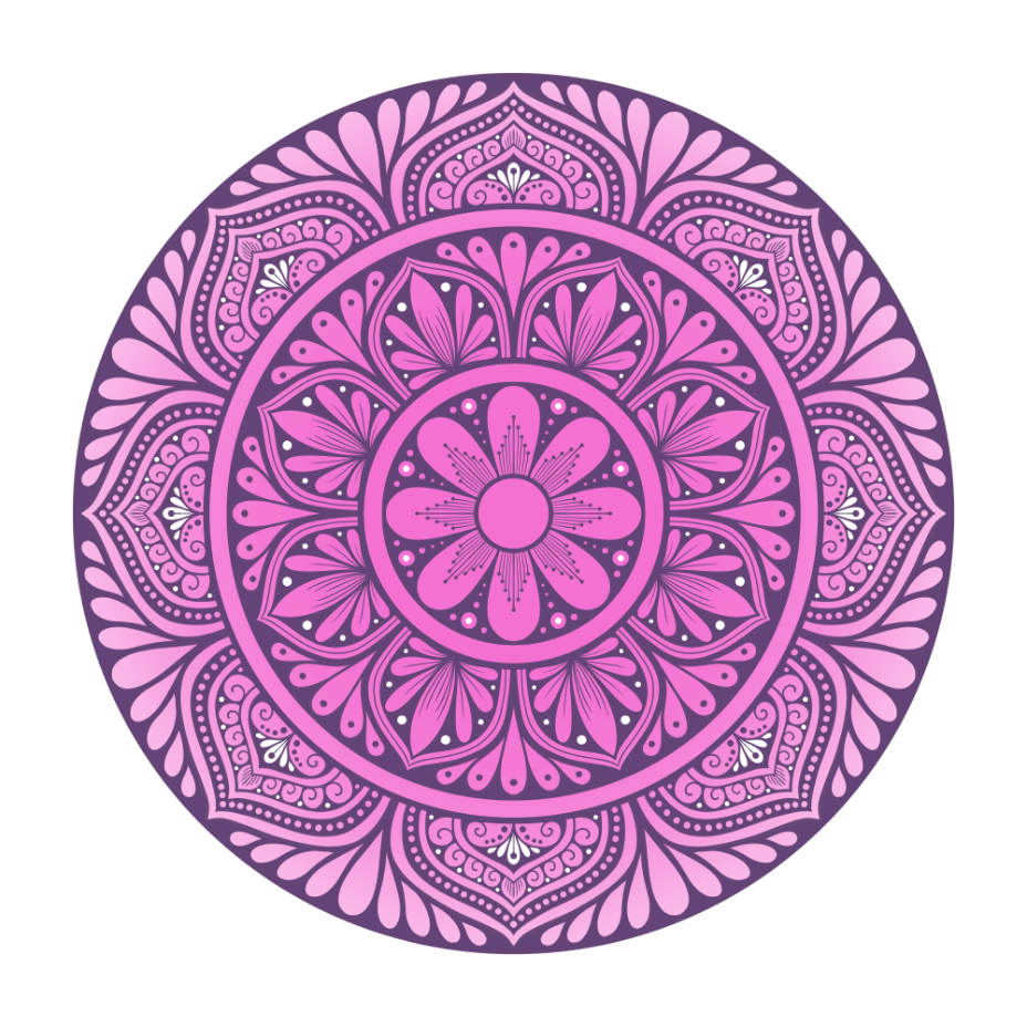 Warm Mandala by Amy Cohas – digital mandala art with intricate symmetrical patterns, subtly weathered texture, and detailed linework. Available as prints, stickers, and more.