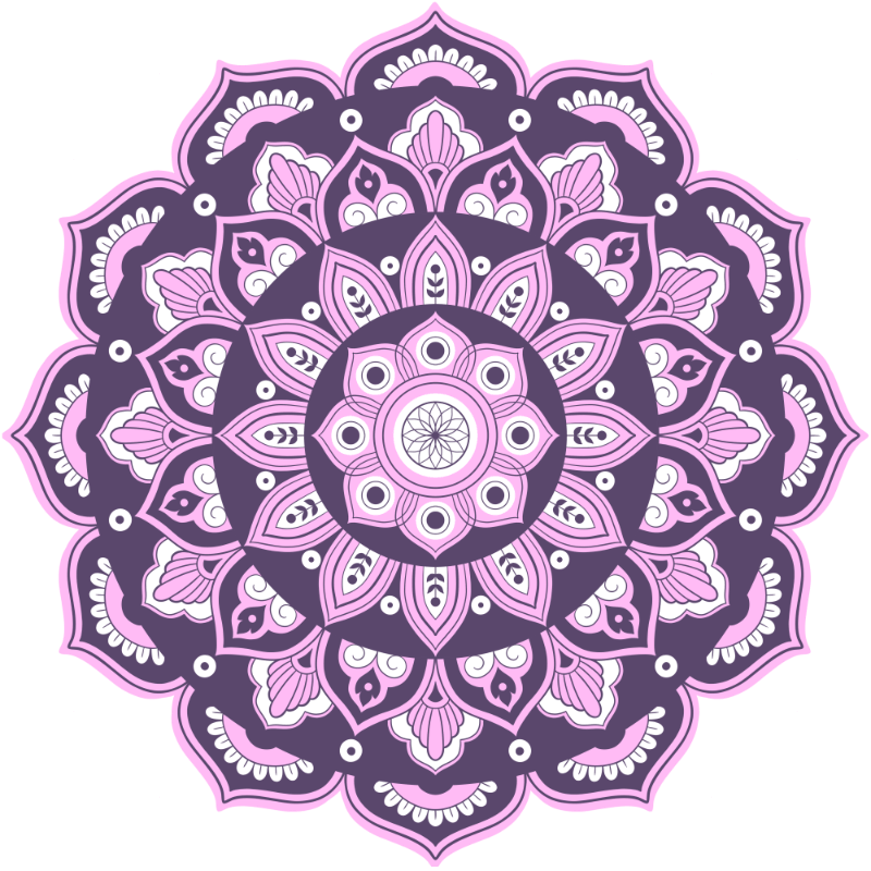 Dreamy Symmetry Mandala by Amy Cohas – digital mandala art with intricate symmetrical patterns, flowing curves, and detailed linework. Available as prints, stickers, and more.