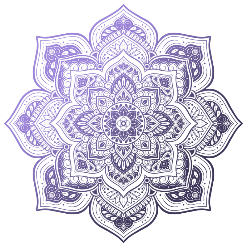 Aster Mandala by Amy Cohas – digital mandala art with intricate symmetrical patterns, flowing curves, and detailed linework. Available as prints, stickers, and more.