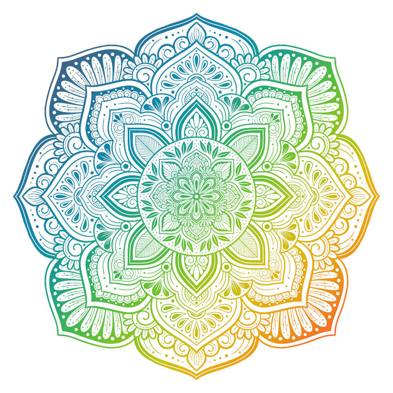 Aki Mandala by Amy Cohas – digital mandala art with intricate symmetrical patterns, flowing curves, and detailed linework, available as prints, stickers, and more.