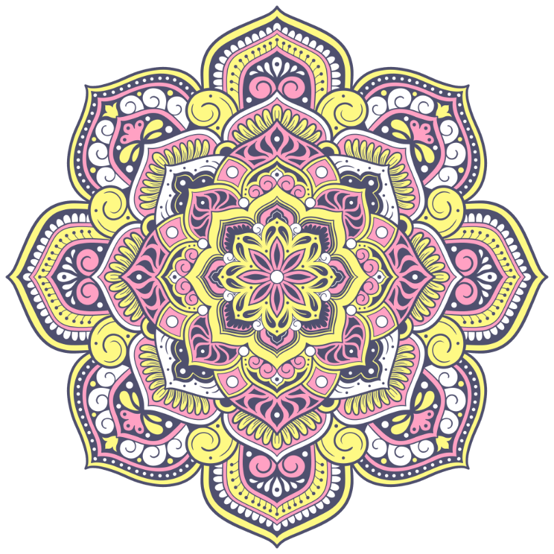 Radiant Lattice Mandala by Amy Cohas – digital mandala art with intricate symmetrical patterns, flowing curves, and detailed linework. Available as prints, stickers, and more.